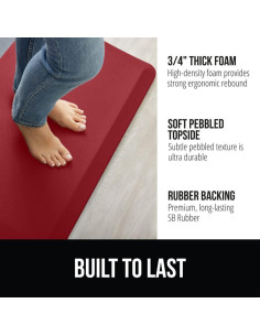 Alfombra Antifatiga Gorilla Grip 99x51 cm Roja Acolchada 2