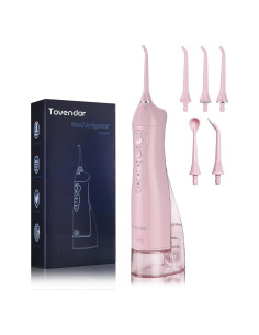 Irrigador Dental Eléctrico Tovendor Rosa 300ml Inalámbrico IPX7