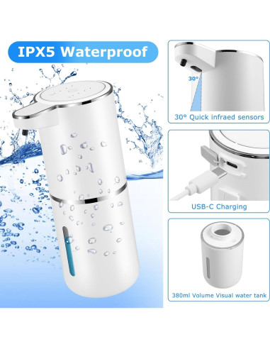 Paquete 2 Dispensadores Automáticos Jabón Espumoso VZZNN 760ml