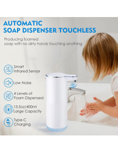 Paquete de 2 dispensadores automáticos de jabón XINKORA blanco 2