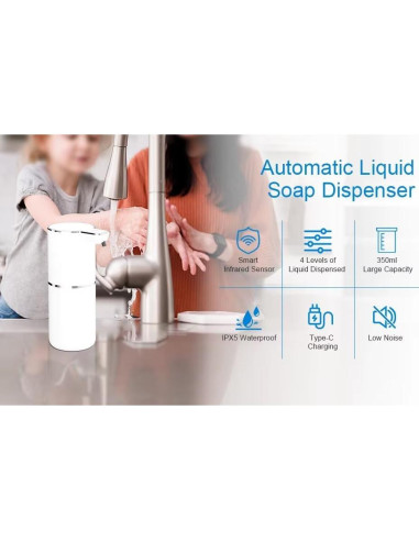 Dispensador Automático de Jabón Espumoso Sin Contacto 360ml - Blanco