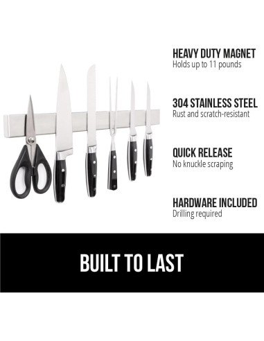 Soporte Magnético para Cuchillos Gorilla Grip 60 cm Acero Inoxidable