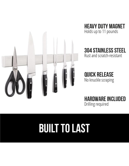 Soporte Magnético para Cuchillos Gorilla Grip 60 cm Acero Inoxidable