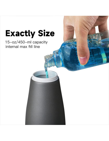 Dispensador de Jabón Líquido AIKE 443 ml Acero Inoxidable Negro