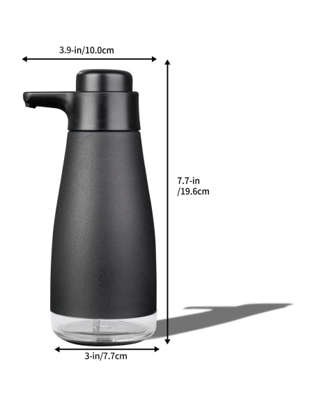 Dispensador de Jabón Líquido AIKE 443 ml Acero Inoxidable Negro