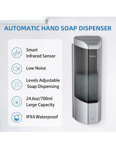 Dispensador Automático de Jabón Bosharon 700ml Sin Contacto Plata 2