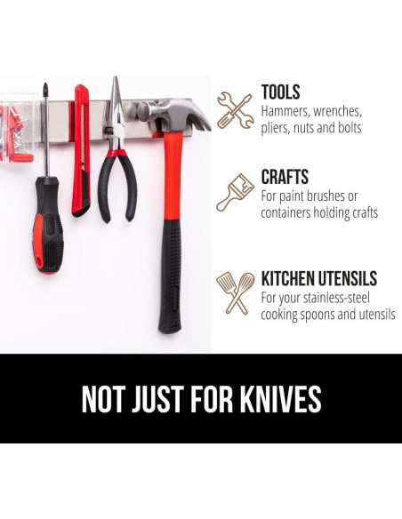 Soporte Magnético para Cuchillos Gorilla Grip 60 cm Acero Inoxidable