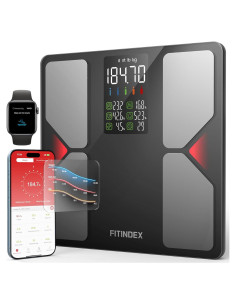 Báscula Inteligente FITINDEX 225kg Bluetooth con Pantalla LED