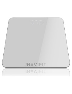 Báscula de baño digital INEVIFIT, 181.44 kg, vidrio templado