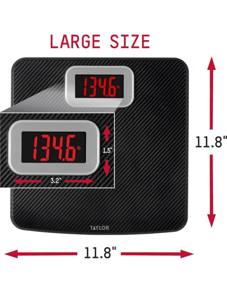 Báscula Digital Taylor 199.58 kg, Antideslizante 30x30 cm