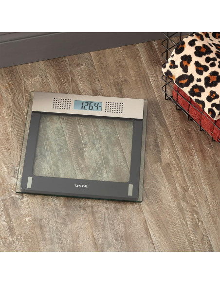 Báscula de Baño Electrónica Hablante Taylor 200 Kg Vidrio