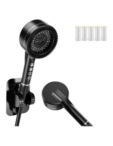 Cabezal de Ducha de Mano QKOQKO con Manguera 152.4 cm 4 Modos
