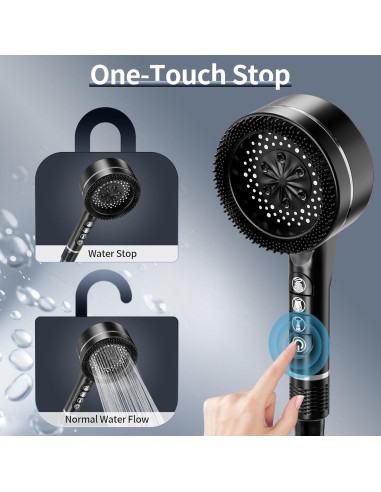 Cabezal de Ducha de Mano QKOQKO con Manguera 152.4 cm 4 Modos