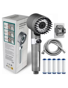 Filtro de Ducha Genérico Turbo con 5 Filtros y Mango Ajustable