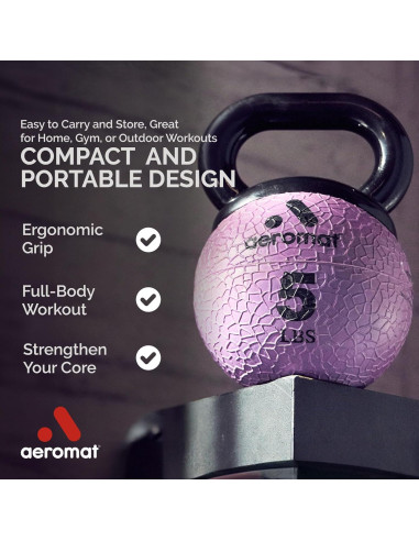 Kettlebell Mini Elite Aeromat 1.81 kg con Mango Ergonómico