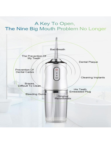 Irrigador Dental Inalámbrico Sucre Mist 3 Modos IPX7 220ML