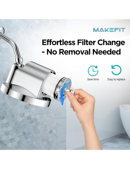 Cabezal de Ducha Filtrado MakeFit - Alta Presión 5 Modos Cromo