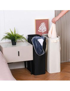 Cesta de Lavandería Plegable Efluky 48L Beige para Espacios Pequeños 2