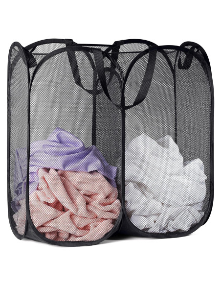 Cesta de lavandería plegable Handy Laundry 2 compartimentos 166L