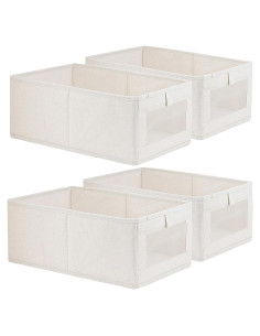 4 Cestas de Almacenamiento de Lino Fordonral 40x27x17cm