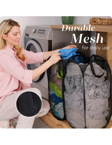 Cesta de lavandería plegable Handy Laundry 2 compartimentos 166L