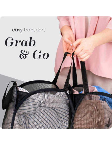 Cesta de lavandería plegable Handy Laundry 2 compartimentos 166L