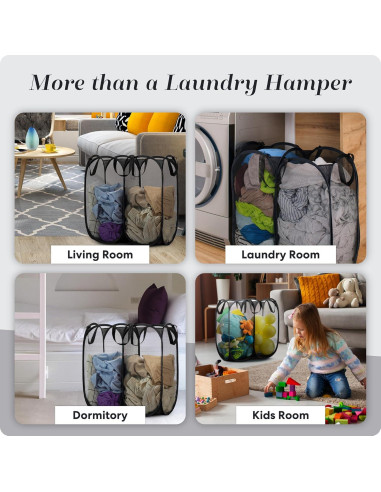 Cesta de lavandería plegable Handy Laundry 2 compartimentos 166L