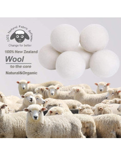 Bolas de Secado de Lana Orgánica Budieggs XL 6-Pack 100% Natural 2