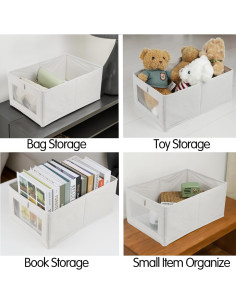 4 Cestas de Almacenamiento de Lino Fordonral 40x27x17cm 2