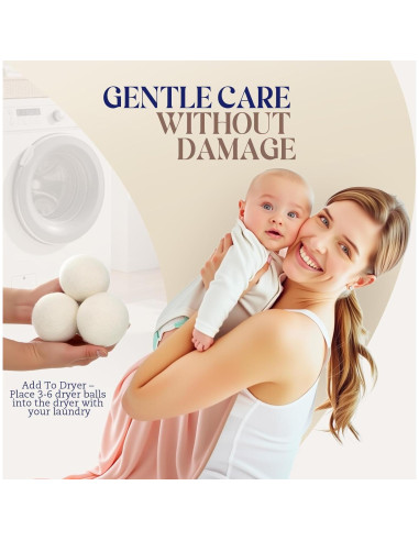 Bolas de Secado de Lana YONSEN Reutilizables 6 Piezas 6.99 cm