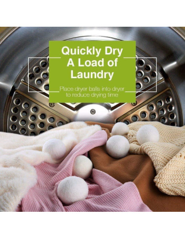 Bolas de Secado de Lana Lypumso XL - 100% Orgánica, 6 Piezas