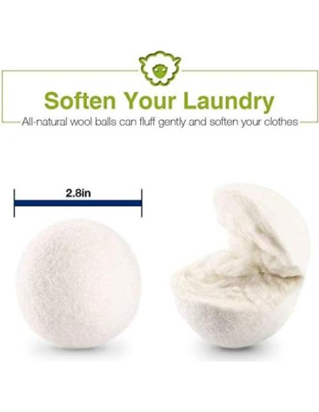 Bolas de Secado de Lana Lypumso XL - 100% Orgánica, 6 Piezas