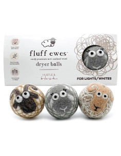 Bolas de Secado de Lana Fluff Ewes 3 Unidades - Reutilizables