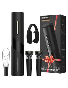 Juego Abridor de Vino Eléctrico BABONIR con Aerador y Tapones