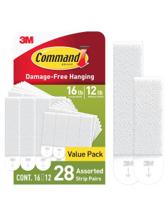 Tiras Adhesivas para Colgar Cuadros Command 28 Pares Blancas