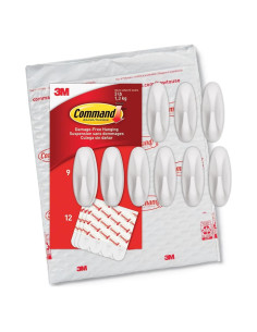 Ganchos de Pared Command Medianos 3M - 9 Ganchos Blancos