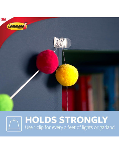 Clips Decorativos Command 40 Unidades con Tiras Adhesivas