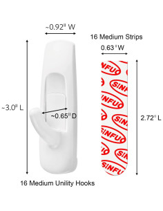 Ganchos de Pared Adhesivos Sinfuo 16 Medianos Alta Resistencia 2