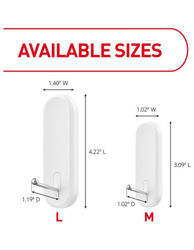 Ganchos de Alambre Command 4 Unidades, Soporta 2.27 kg, Blanco