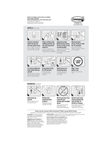 Gancho de Baño Command Jumbo Blanco con 2 Tiras Adhesivas