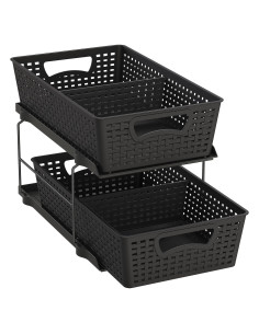 Organizador de Baño Simple Houseware 2 Niveles Negro