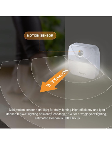 Luces Nocturnas LED con Sensor de Movimiento B B.G.TBTUG - Paquete de 2