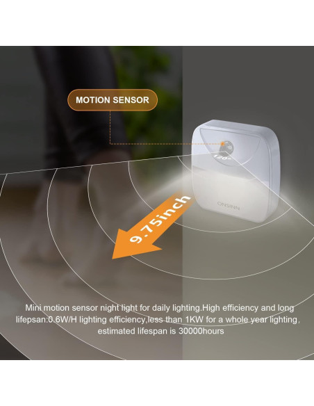 Luces Nocturnas LED con Sensor de Movimiento B B.G.TBTUG - Paquete de 2