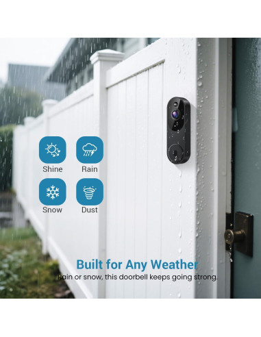 Cámara de Timbre de Video Inalámbrica ModeJump M20-V2 1080P