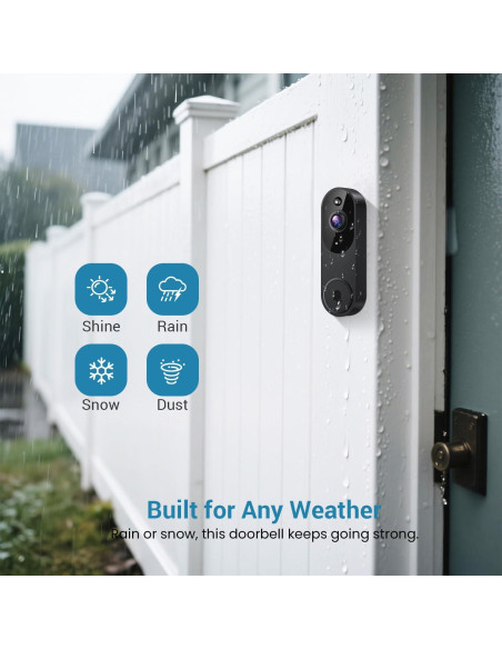 Cámara de Timbre de Video Inalámbrica ModeJump M20-V2 1080P