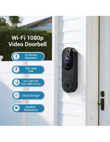 Cámara de Timbre de Video Inalámbrica ModeJump M20-V2 1080P