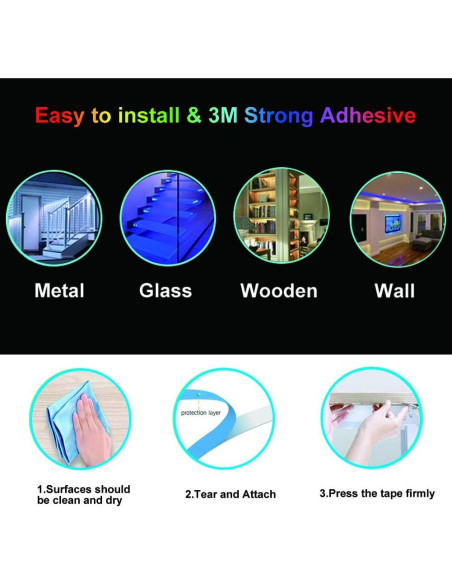 Luces de tira LED RGB 10M 5050 con control remoto - U003