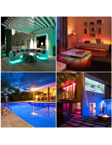 Luces de tira LED RGB 10M 5050 con control remoto - U003