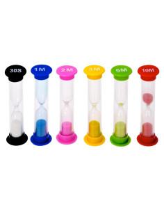 Temporizador de Arena I-MART Paquete de 6 Colores Variados