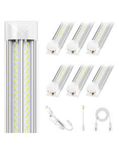 Paquete de 6 luces de taller LED 100W 8FT 15000LM ELEKICO
